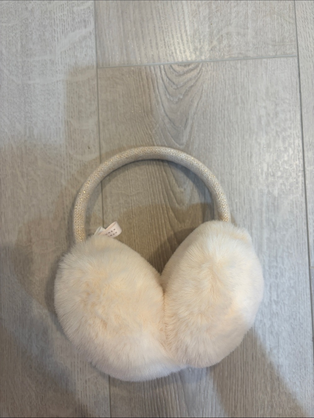 LC Lauren Conrad Cream Faux Fur Earmuffs